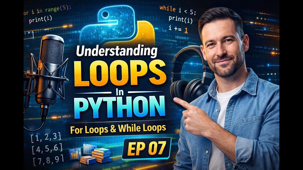 Understanding Loops in Python EP 07 |  For Loop & While Loop Explained | Python Programming Tutorial