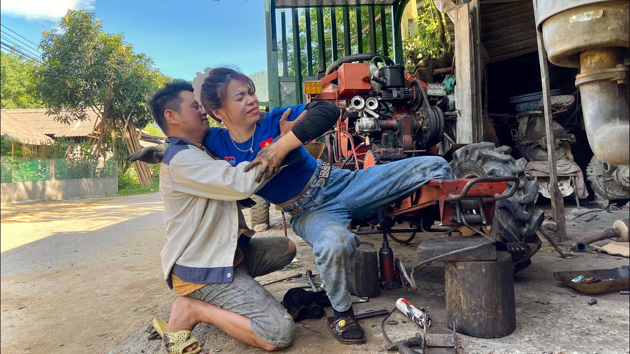 The challenging job of a female mechanic: Changing and installing a new winch