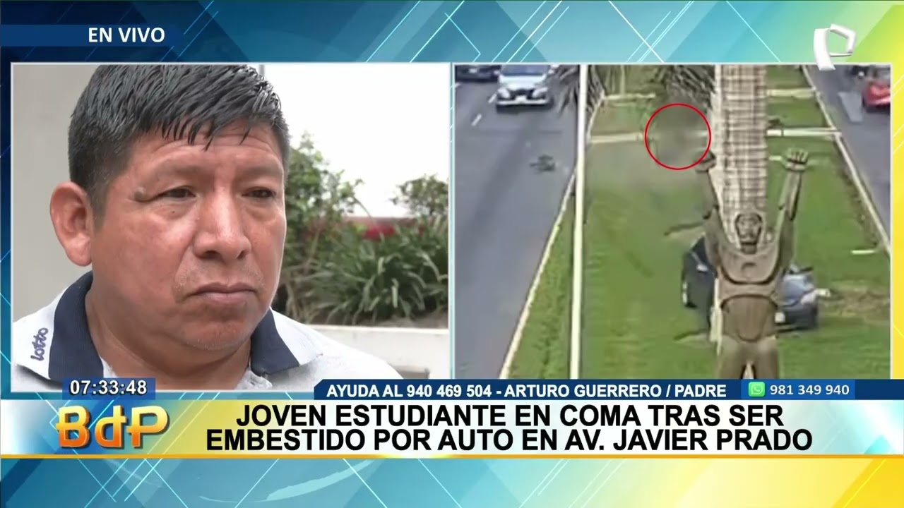 Joven queda en coma tras ser atropellado en San Borja: Su familia solo espera un milagro