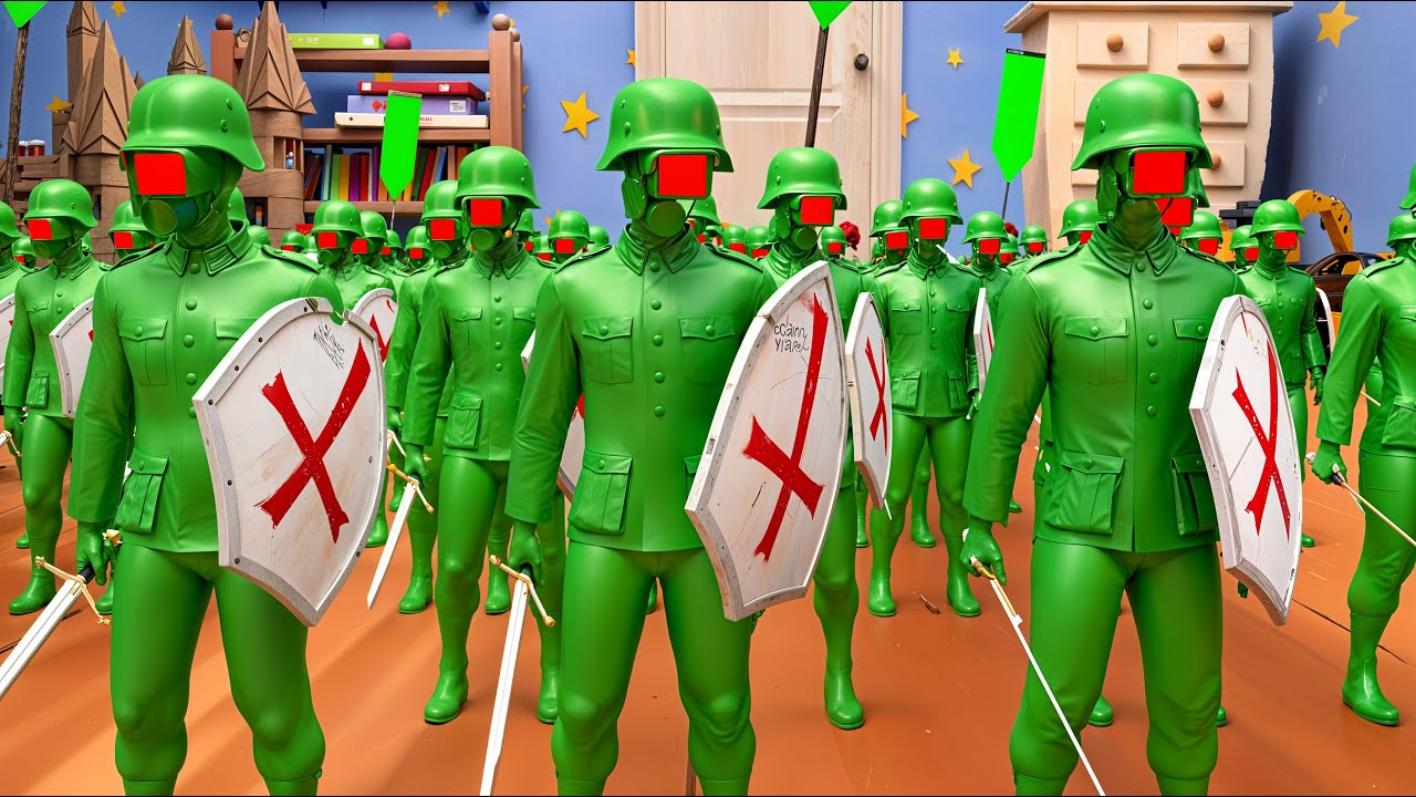 Tiny Green Soldiers vs Red Empire Army ⚔️🔥 Epic Miniature Battle