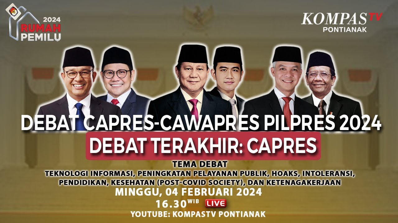 LIVE! Debat Terakhir Calon Presiden 2024