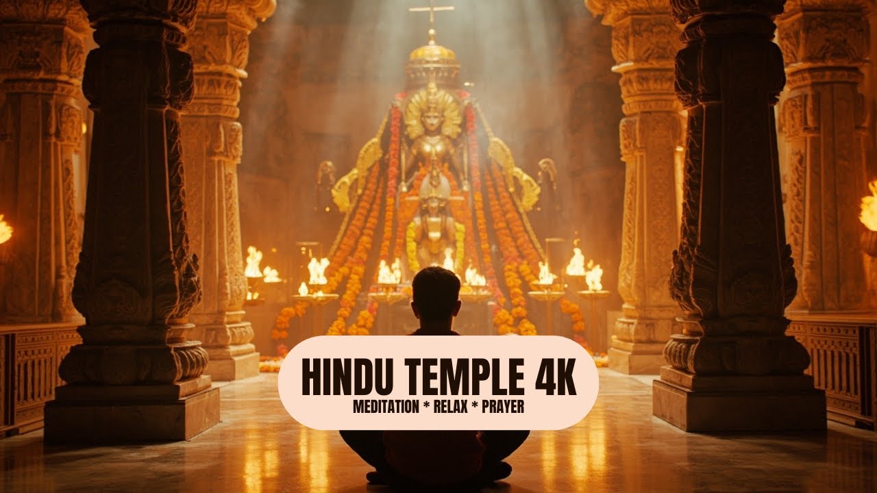 🕉️Hindu Temple Ambience (1 Hour) | Meditation &bull; Relax &bull; Prayer | No Copyright 4K