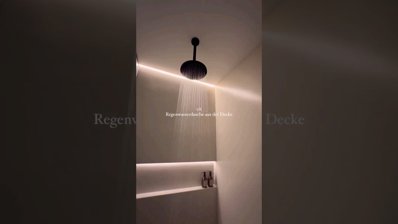 Badezimmertipps f&uuml;r ein modernes Bad mit Regendusche schwarze Armaturen Unterputz und Badewanne