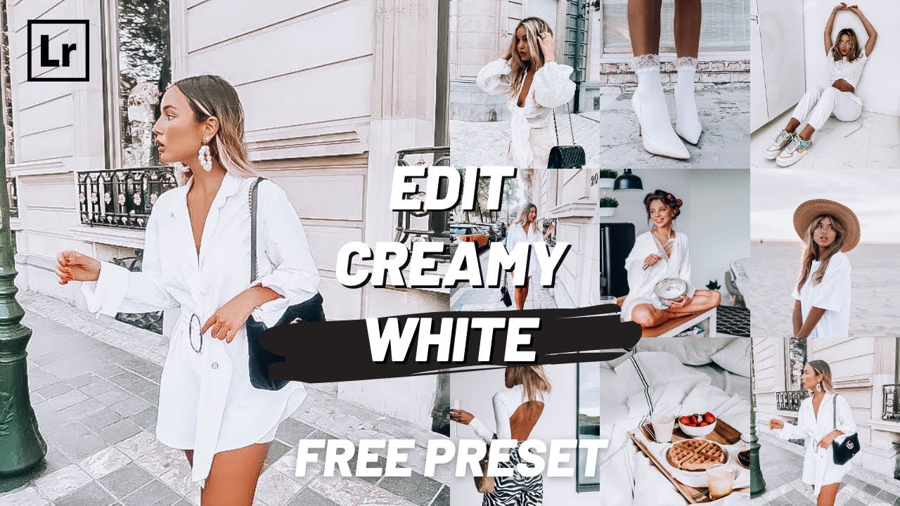 BRIGHT WHITE Lightroom Tutorial | Free Preset | How to edit CREAMY WHITE in Lightroom mobile