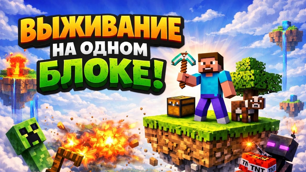 Выживание на одном блоке. Открылась новая фаза! #майнкрафт #minecraft #тренды 