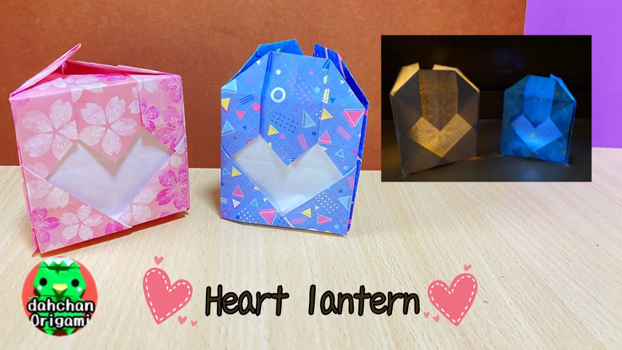 【折り紙】ハートのランタンの折り方【Origami】Heart lantern tutorial