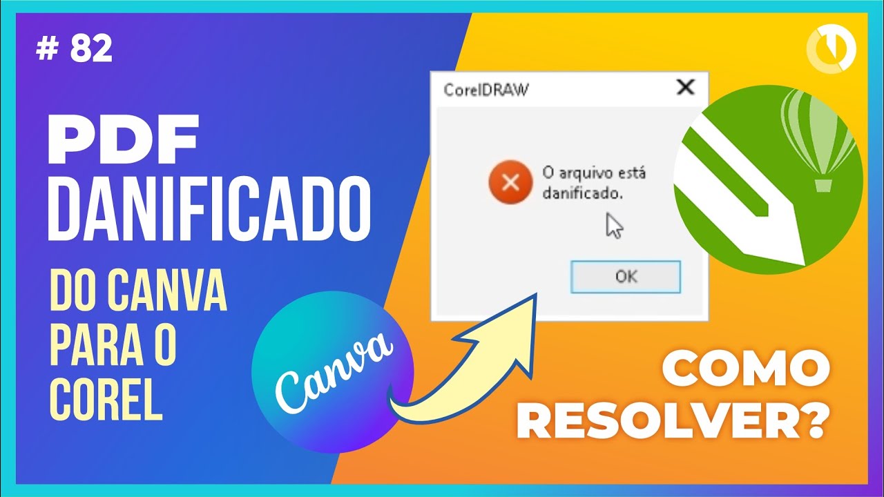 Como resolver arquivo PDF com erro do Canva para o Corel fácil (SOLUCIONADO)