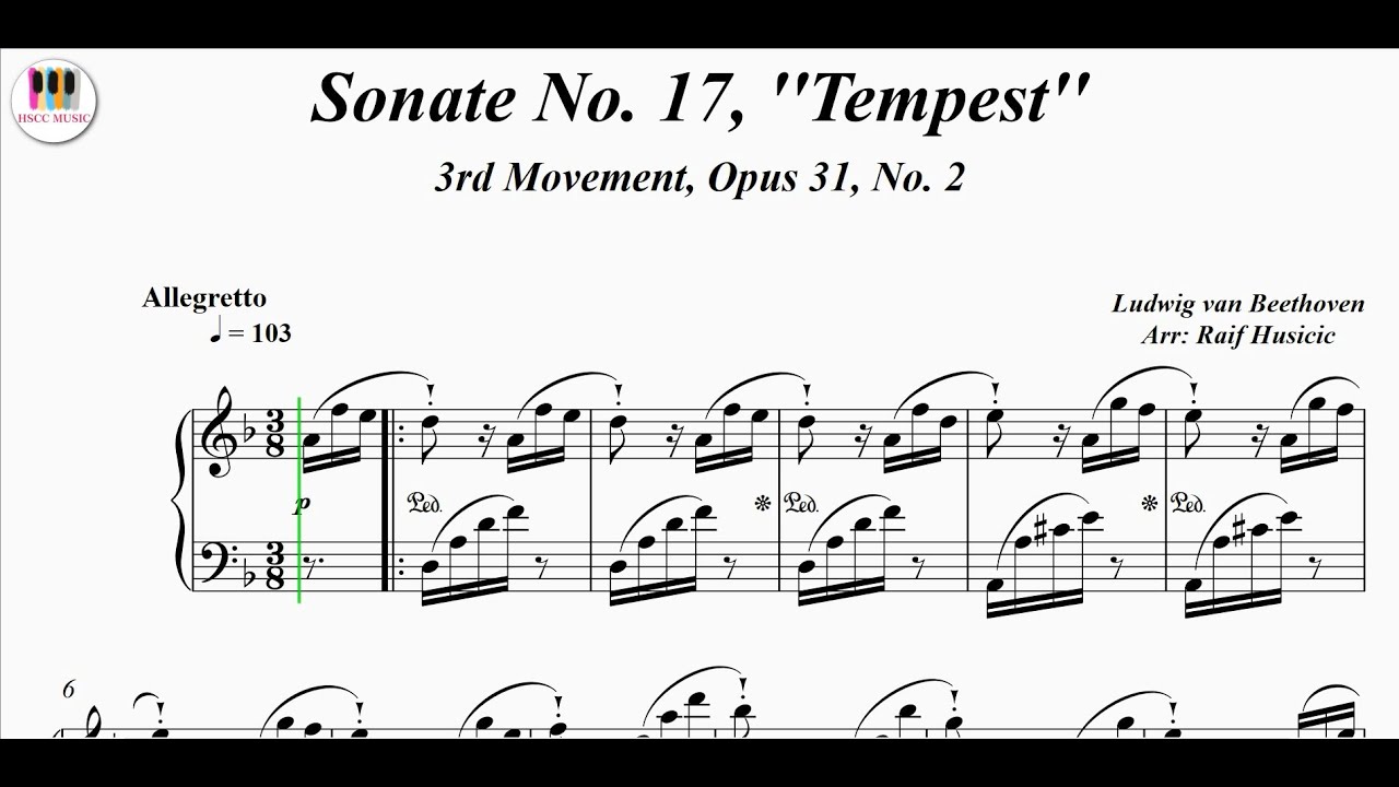 Sonata No. 17, ''Tempest'', 3rd Movement, Opus 31, No. 2 - Ludwig van Beethoven, Piano