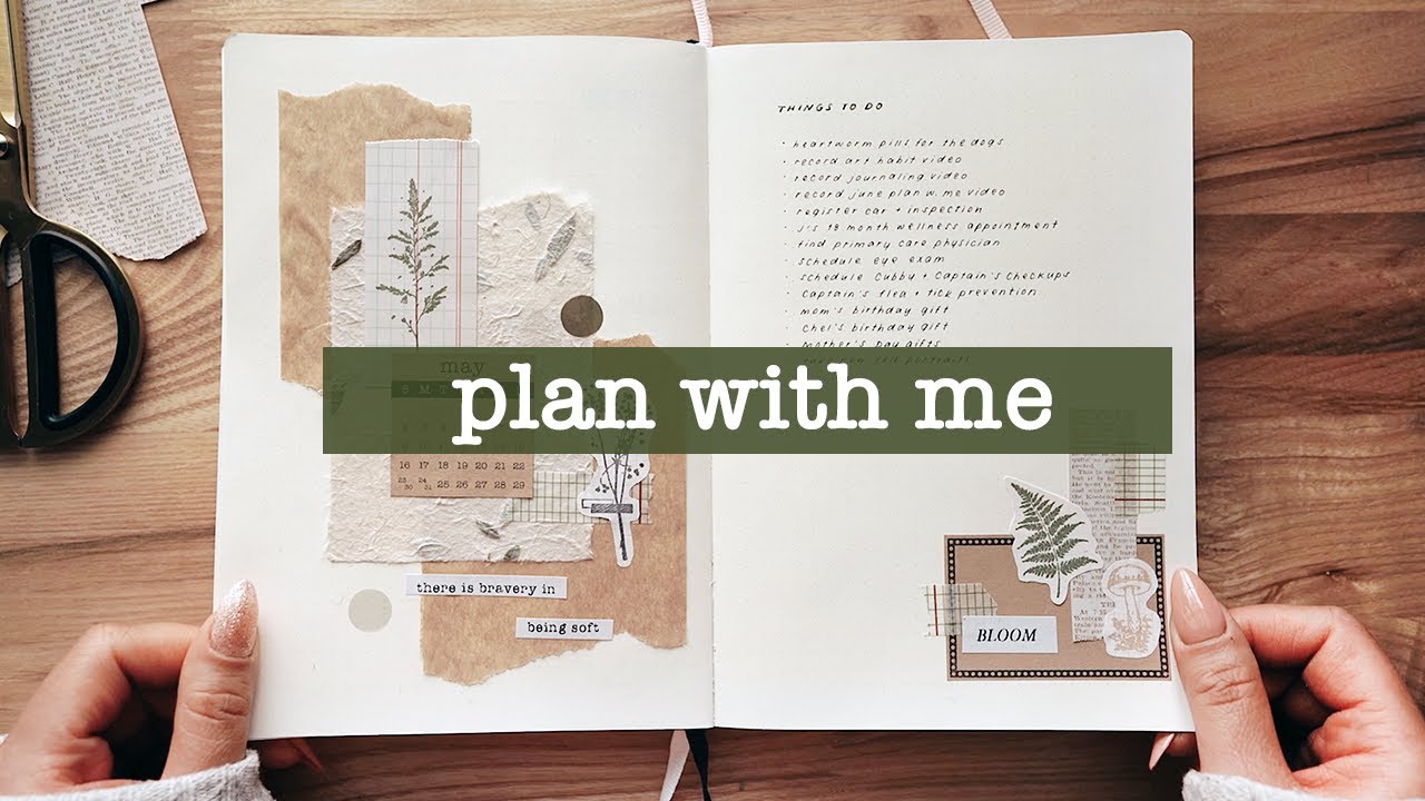 plan with me ✷ earthy & botanical bullet journal setup
