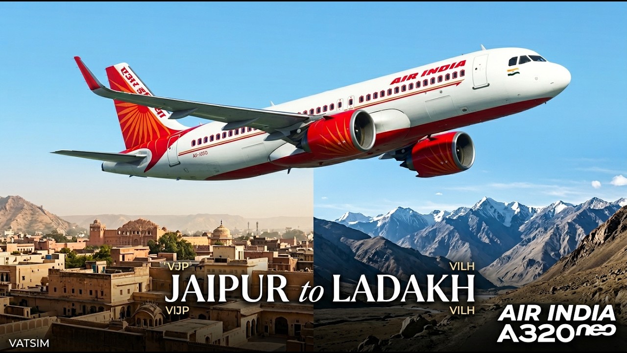 🛫 🌅Jaipur ➜ Ladakh LIVE | Air India A320neo | MSFS 2020🏔️🛫#fly  #live