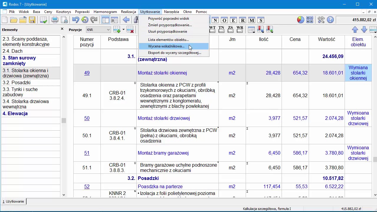 Moduł Użytkowanie czyli cykl życia obiektu w programie Rodos 7