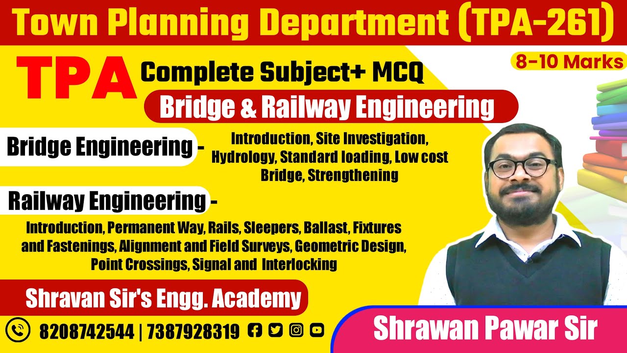 Bridge & Railway Complete Revision Through MCQ | Town Planning Assistant Exam | BY Shravan Pawar Sir