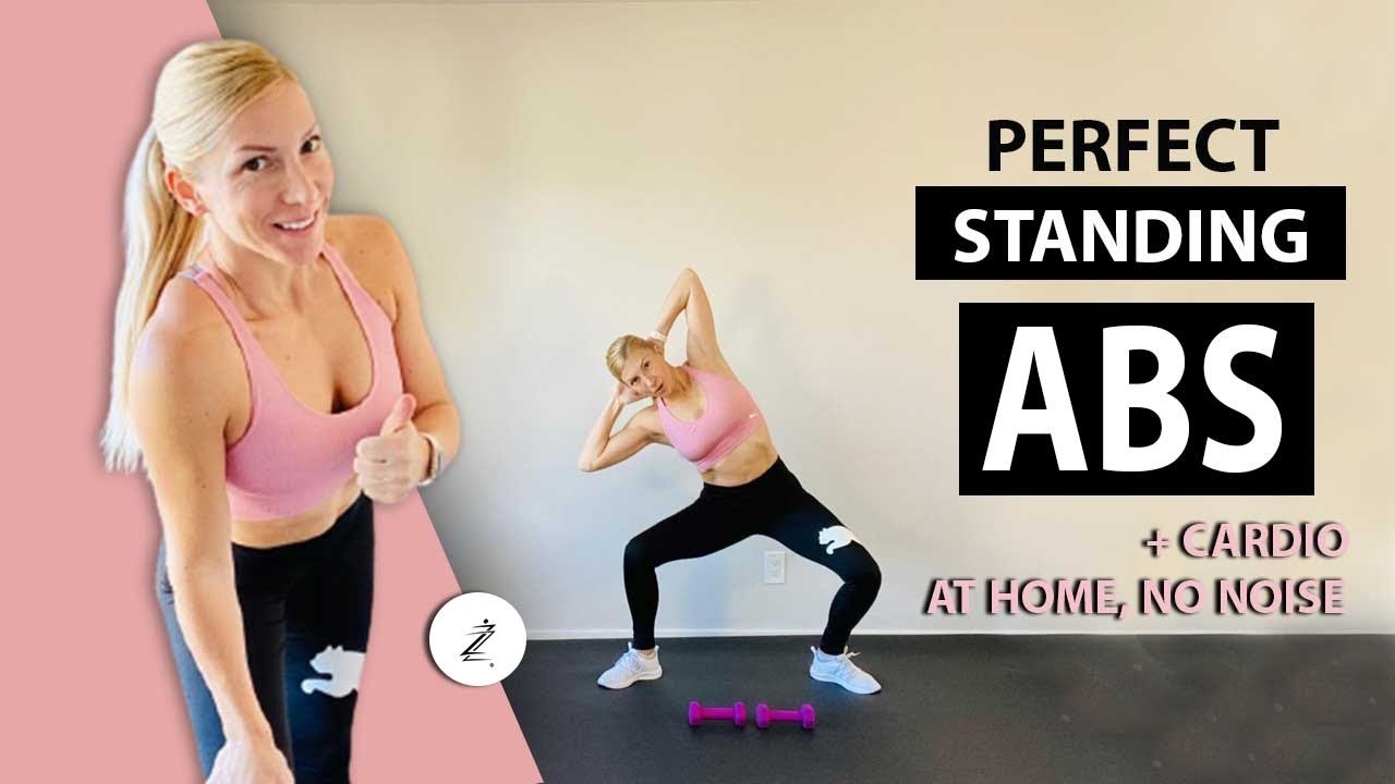 40 Min STANDING ABS Workout | At Home | No noise | Workouts By ZZ