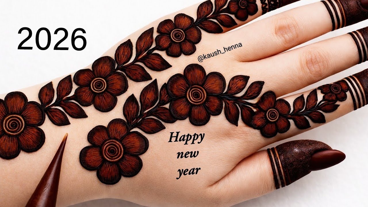 Very simple unique style mehndi design for back hand|new easy mehndi design 2025 | mehandi designs|