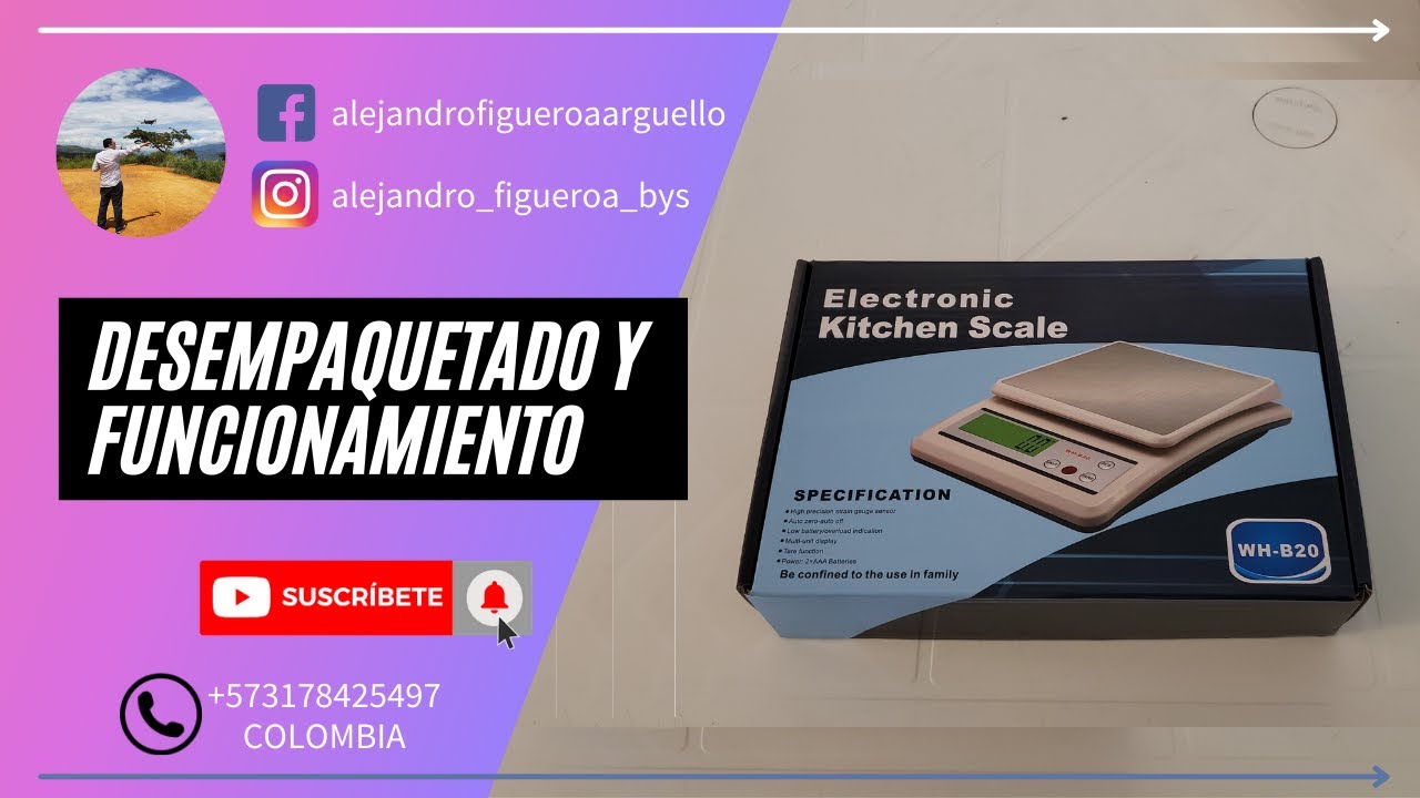 Bascula modelo WH-B20 de 10 kg, desempaque y funcionamiento