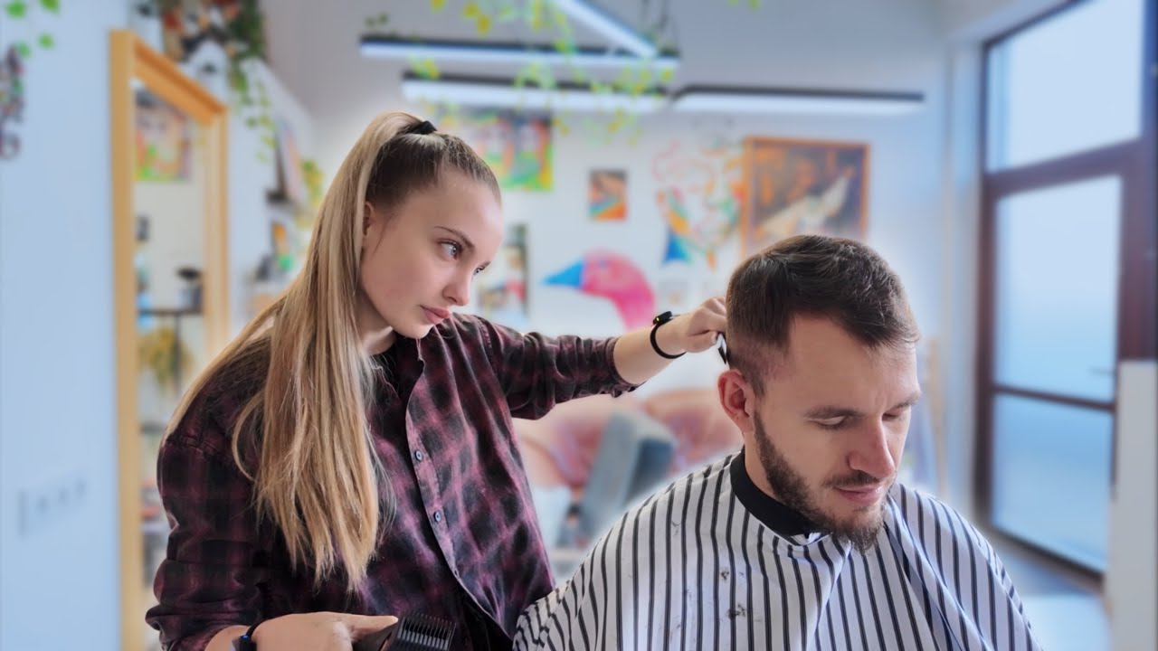 I Gave a Super Relaxing Haircut and Beard Trim | ASMR