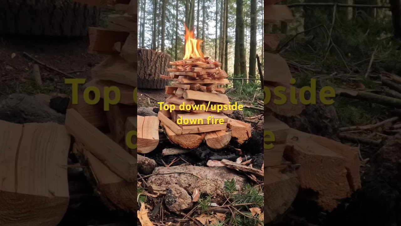 Upside down fire, time lapse.