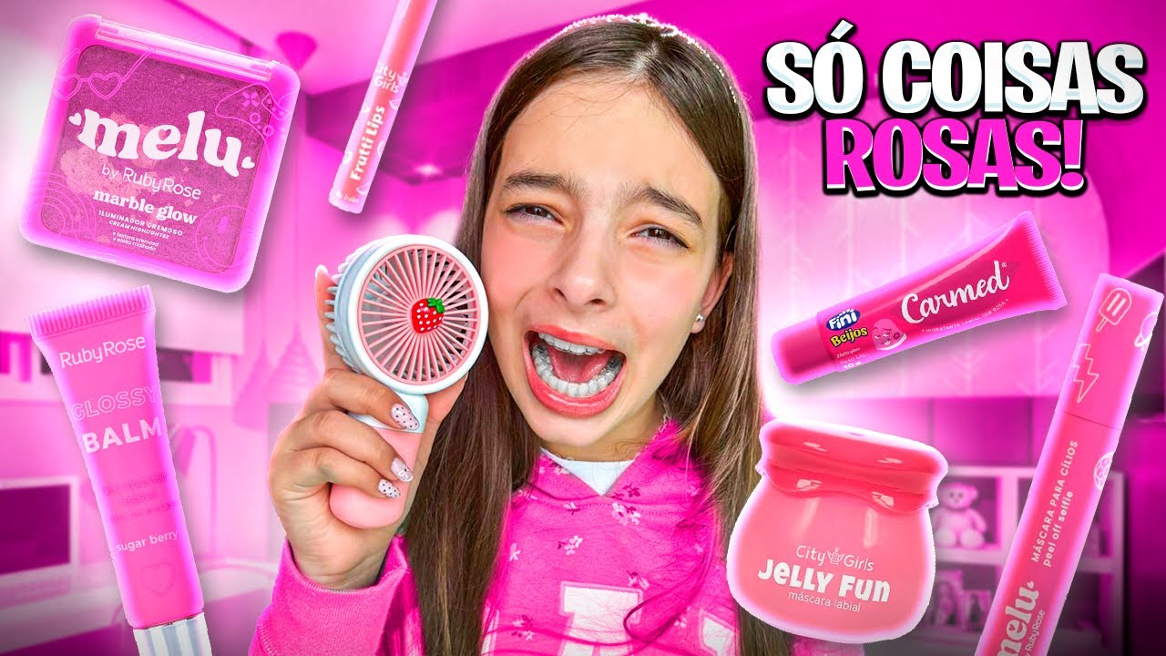 TUDO ROSA POR 24 HORAS! SKIN CARE, MAQUIAGEM E CABELO