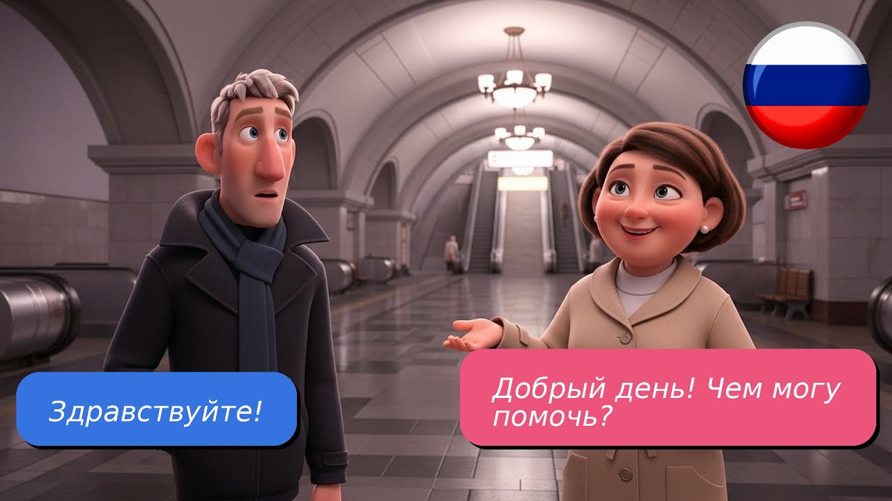 Русский язык в жизни: В метро! Русский в диалогах 💬🇷🇺