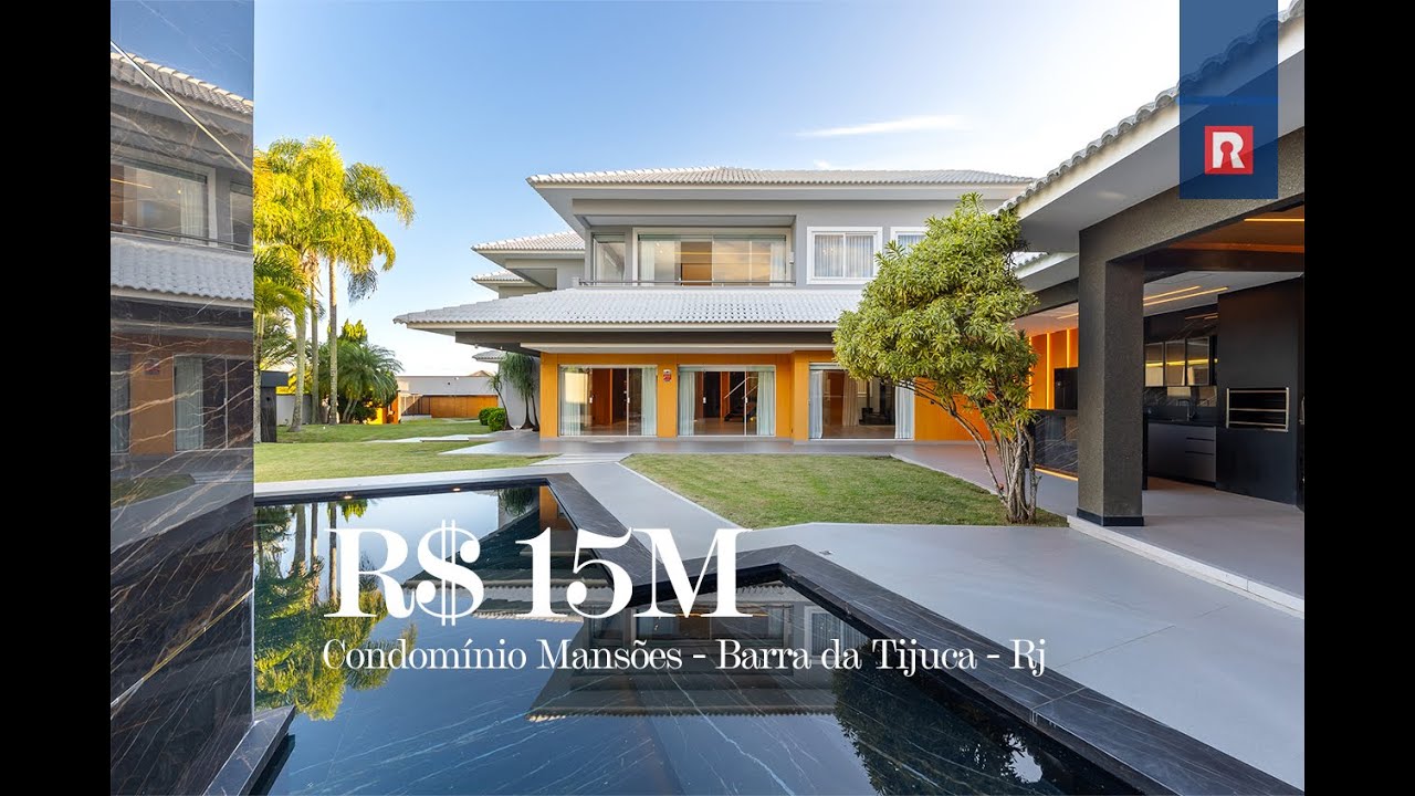 Mansão duplex reformada à venda no condomínio Mansões na Barra da Tijuca - R$ 15.000.000,00