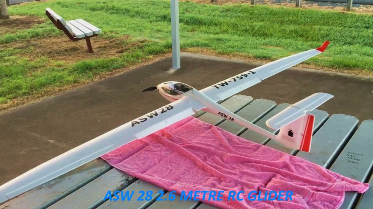 Volantex V2 ASW-28  2.6 metre RC Glider flight !