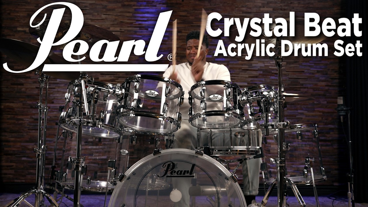 Pearl Crystal Beat Acrylic Drum Set 22/8/10/12/13/14/16/18 - Ultra Clear