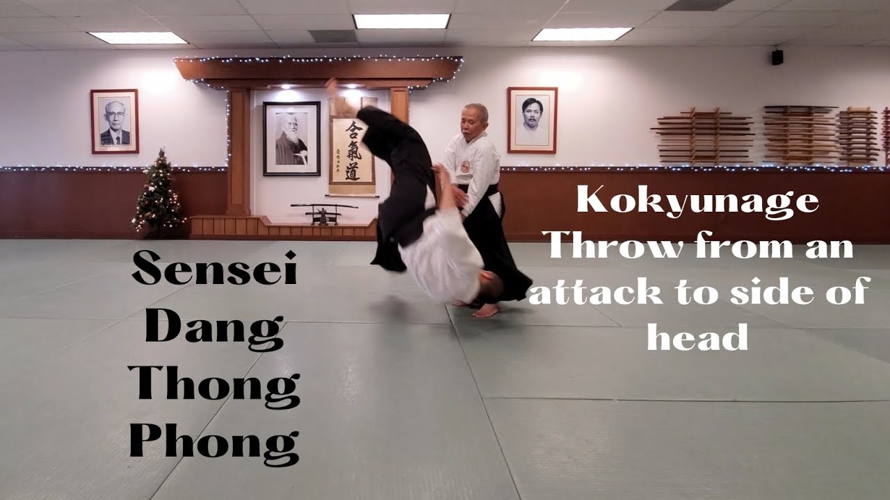 Sensei Dang Thong Phong Demonstrates an Aikido Throw from an attack to side of head