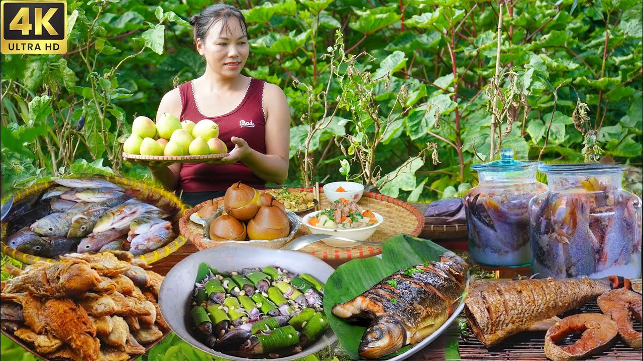 Harvesting 100kg of Wild Pears 🍐 | Steamed Pears with Rock Sugar Recipe & Traditional Fish Dish
