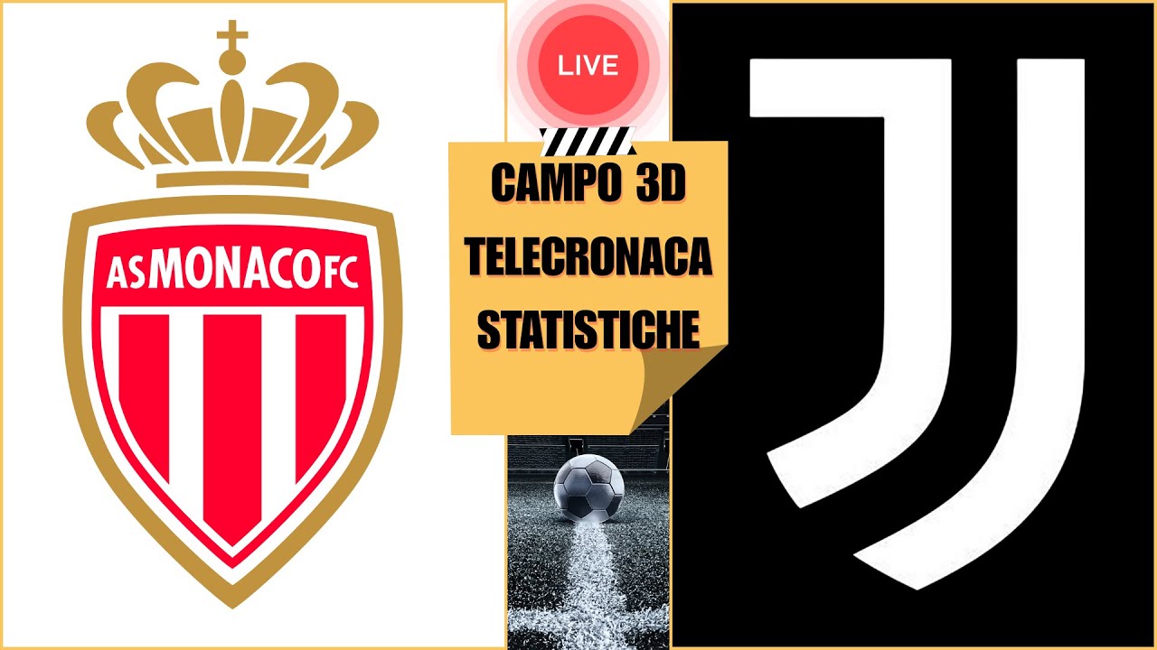🔴LIVE | MONACO JUVENTUS | Telecronaca, pagelle & campo 3D | Champions League