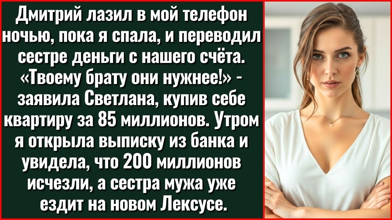 Муж Украл Пароль От Банка, Чтобы Его Сестра Вывела 200 Млн Наследства. «Брат Сказал, Что Ты...