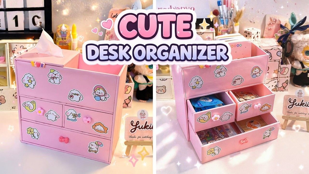 How to Make a Cute Drawer Organizer ✨| DIY Desk Storage Box