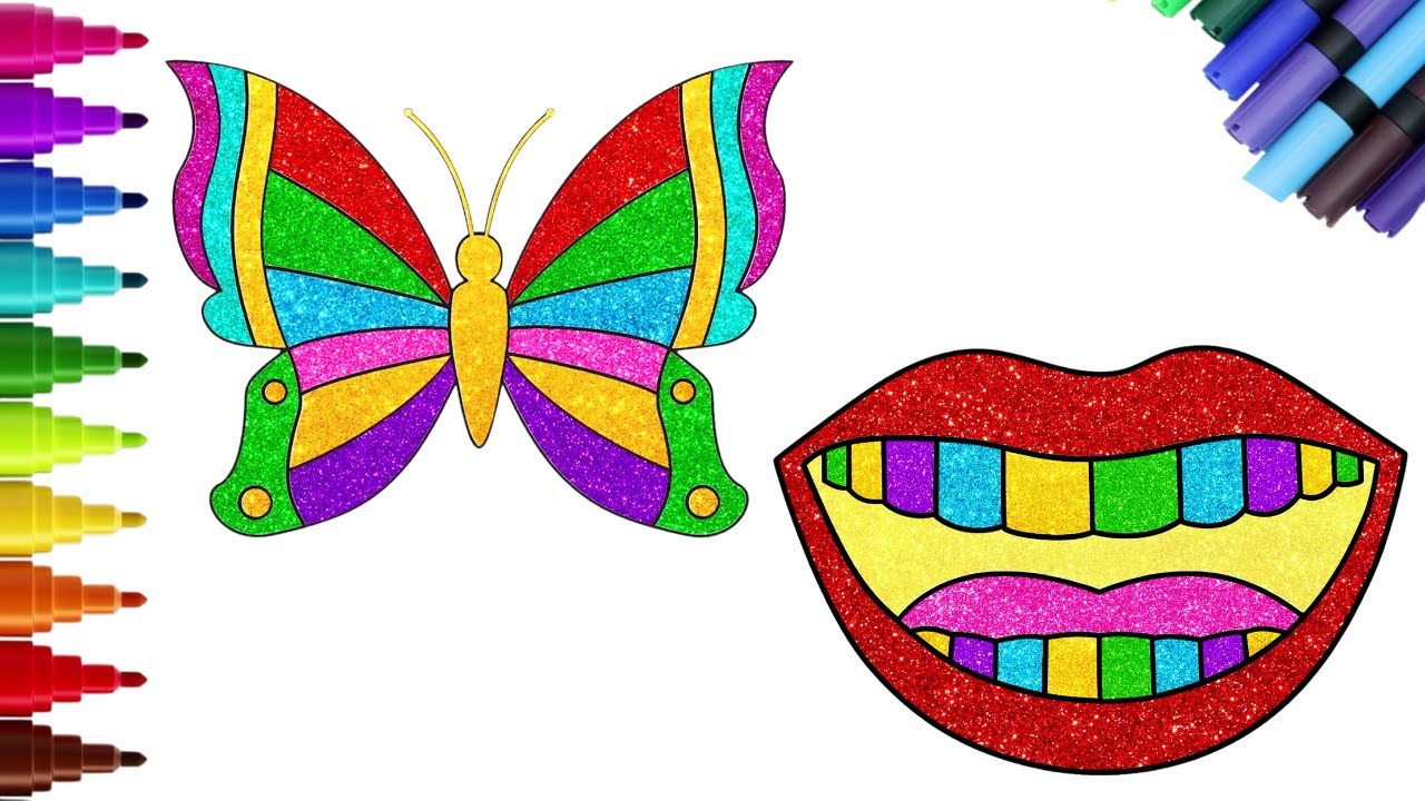 Как нарисовать милую бабочку и не только 🦋 | Пошаговое рисование | Рисование блестками | Hooplaki...