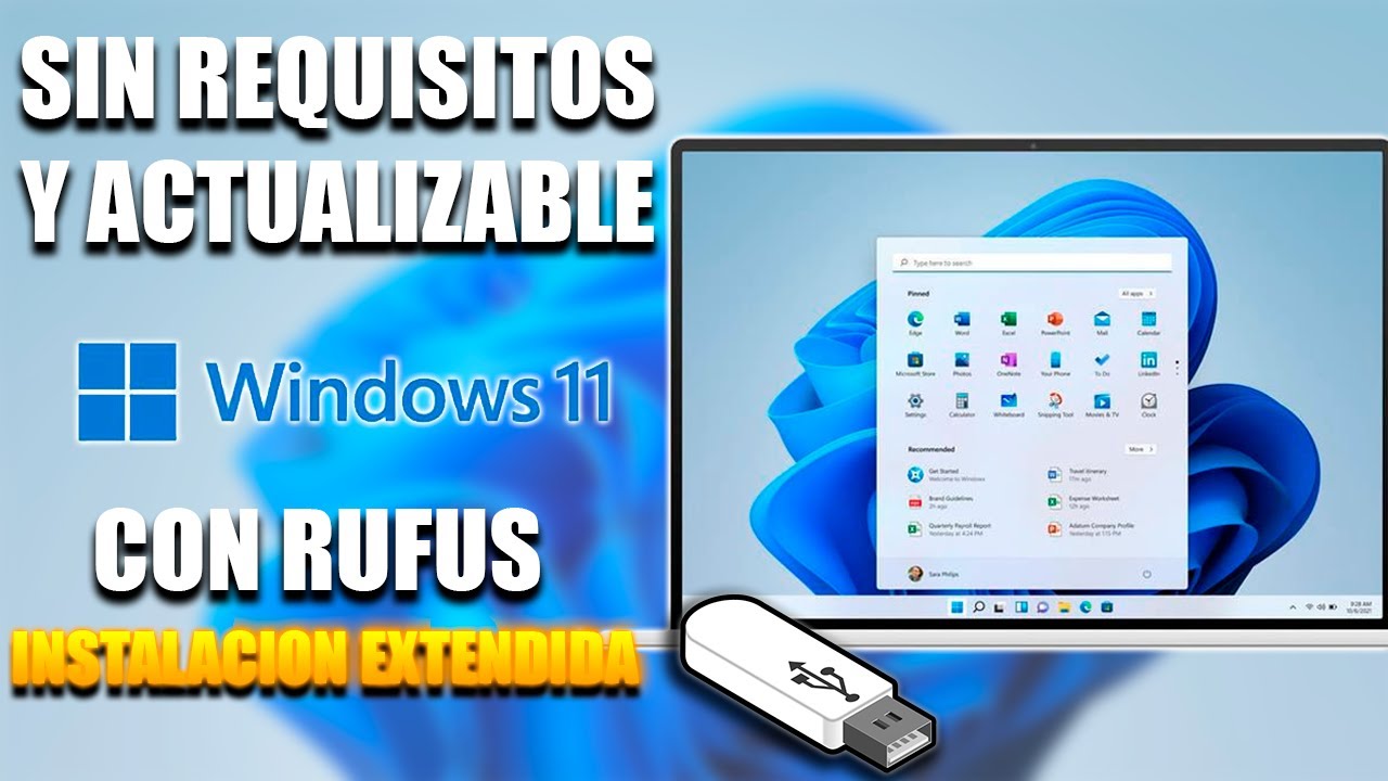 Crear PENDRIVE USB dual para Instalar Windows 11 Sin TPM 2.0 ¡ES FACIL con RUFUS! EXTENDED WINDOWS