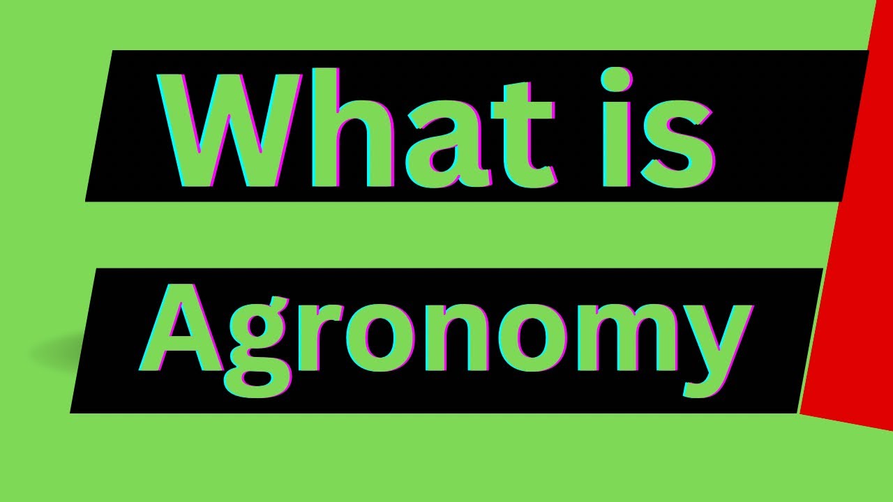 What is agronomy?