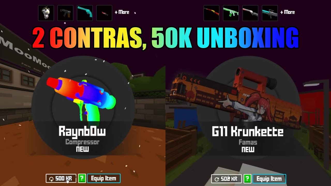 2 CONTRAS From 50k Unboxing on my Birthday | Krunker.io