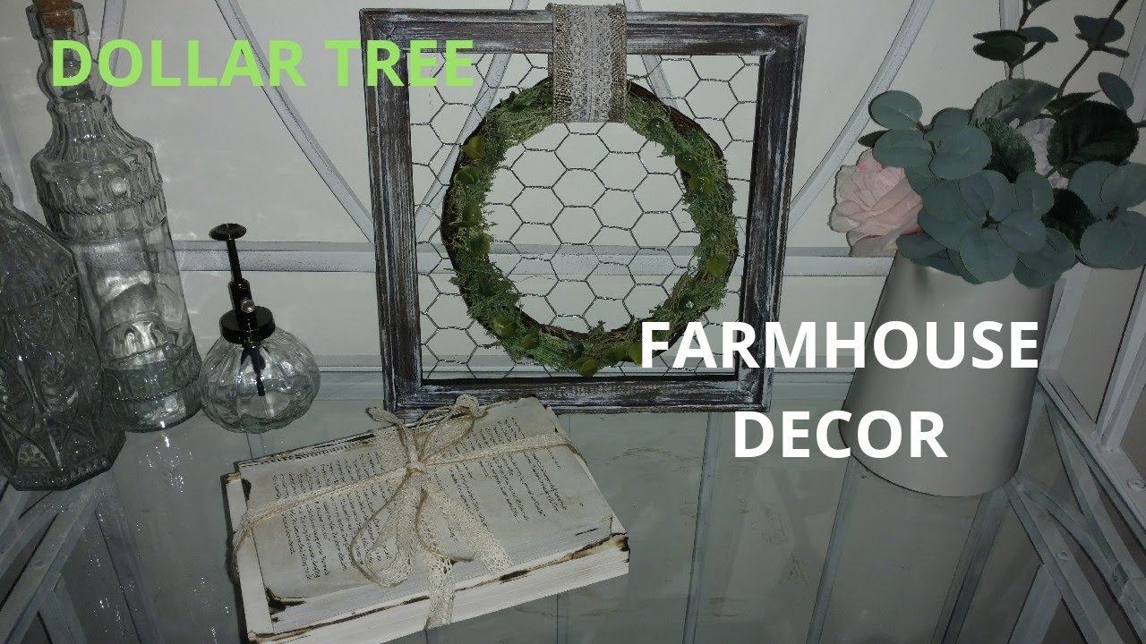 Diy dollar tree farmhouse decor / diy vintage farmhouse books/ diy farmhouse chicken wire wreath