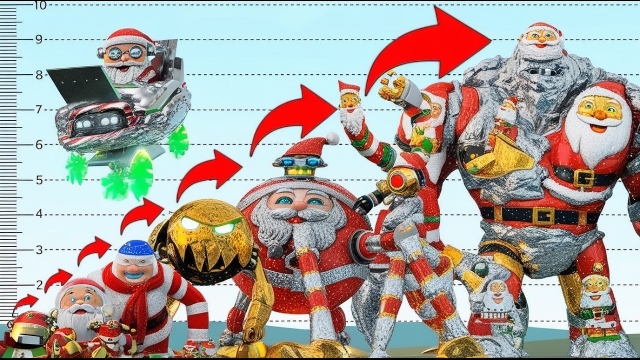 SIZE COMPARISON NEW UPGRADE GOO GOO GAGA SANTA MEMES BOSS in Garry's Mod!