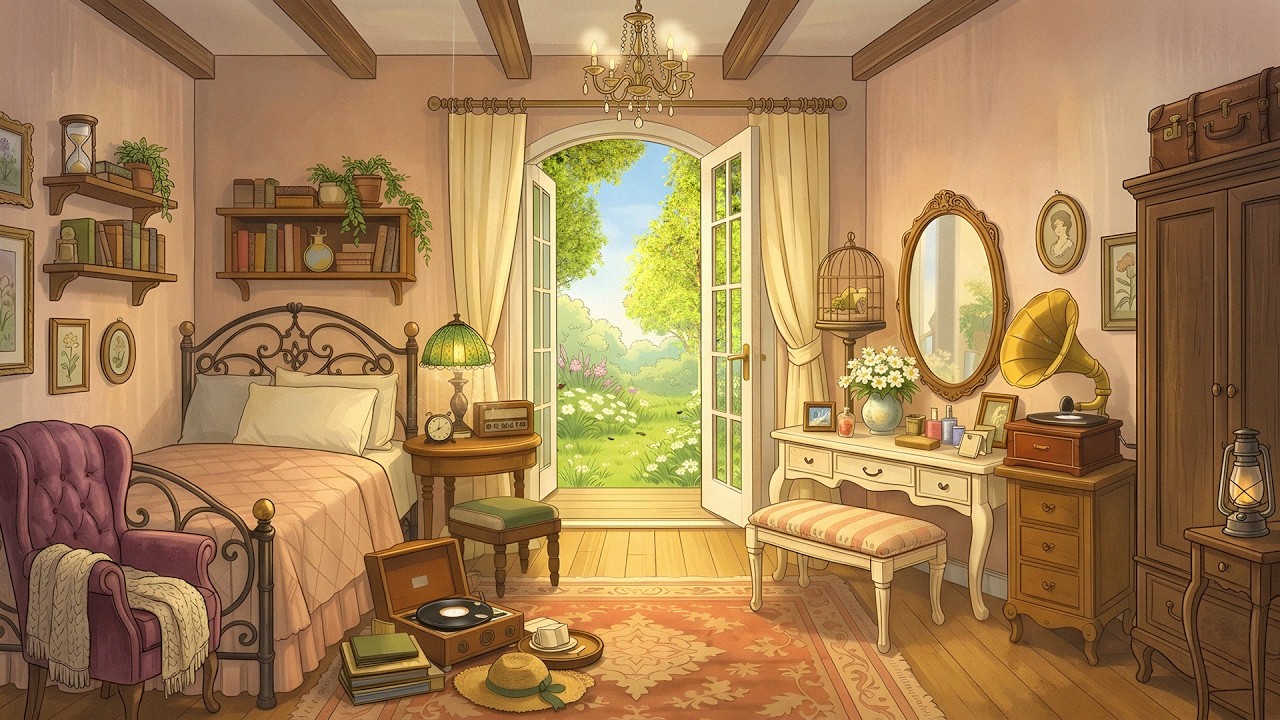 It's a spring morning in a 1930s cottage, with oldies playing in another room.