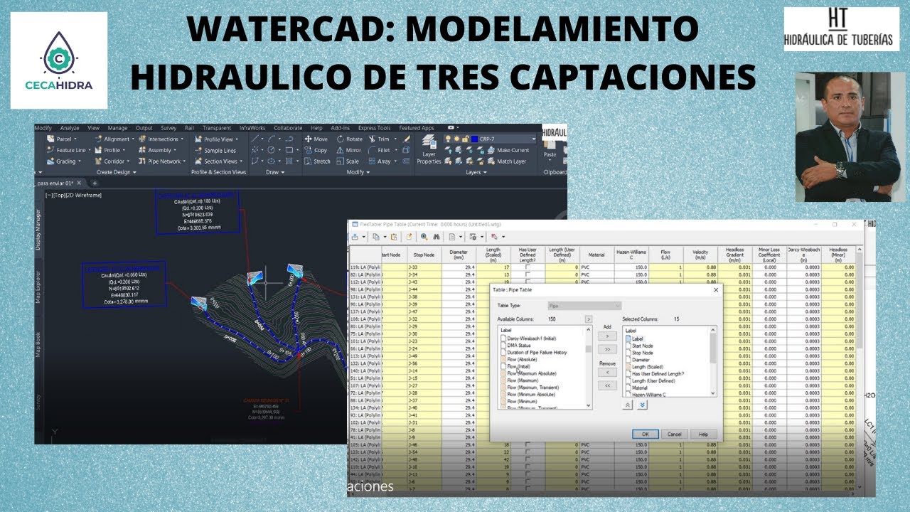 WATERCAD: MODELAMIENTO HIDRÁULICO DE 3 CAPTACIONES