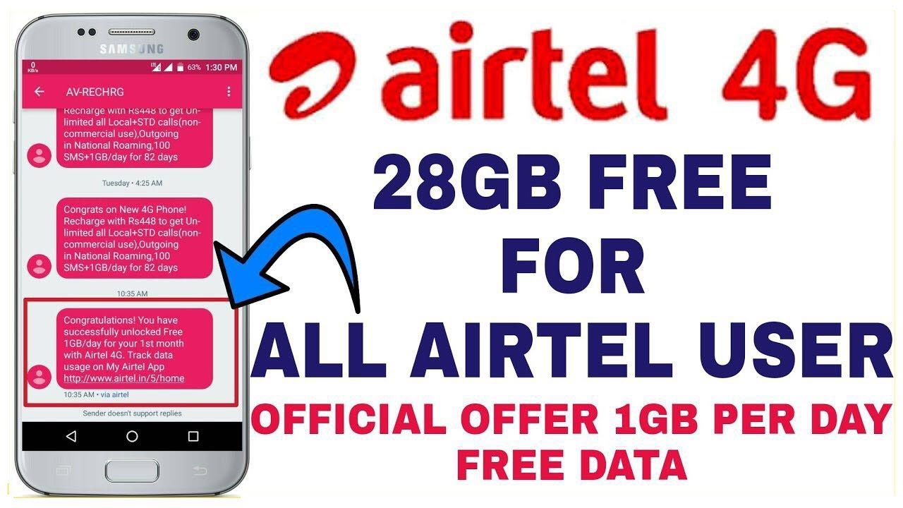 AIRTEL 4G FREE 28GB DATA FOR ALL USER.. GET IMMEDIATELY