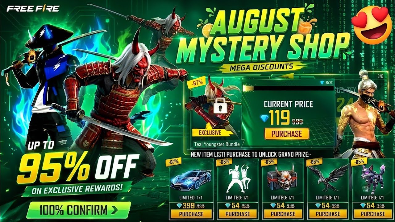August Month Mystery Shop 2026 | Next Mystery Shop FreeFire |New samurai Mystery Shop Kb Aane Wala H