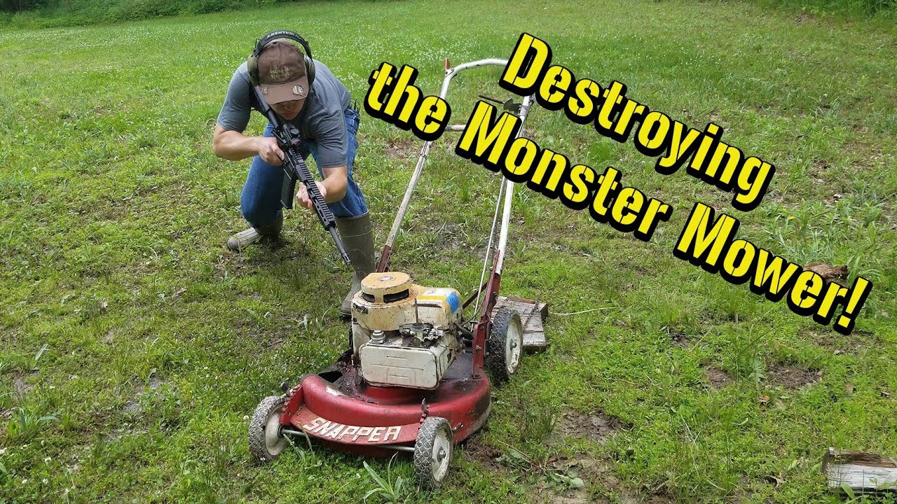 Destroying a Running Lawn Mower!