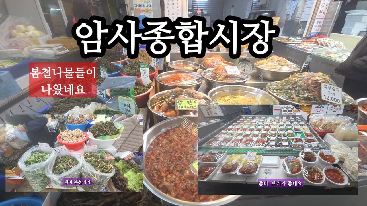 강동구  암사종합시장 (봄나물이나왔네요)