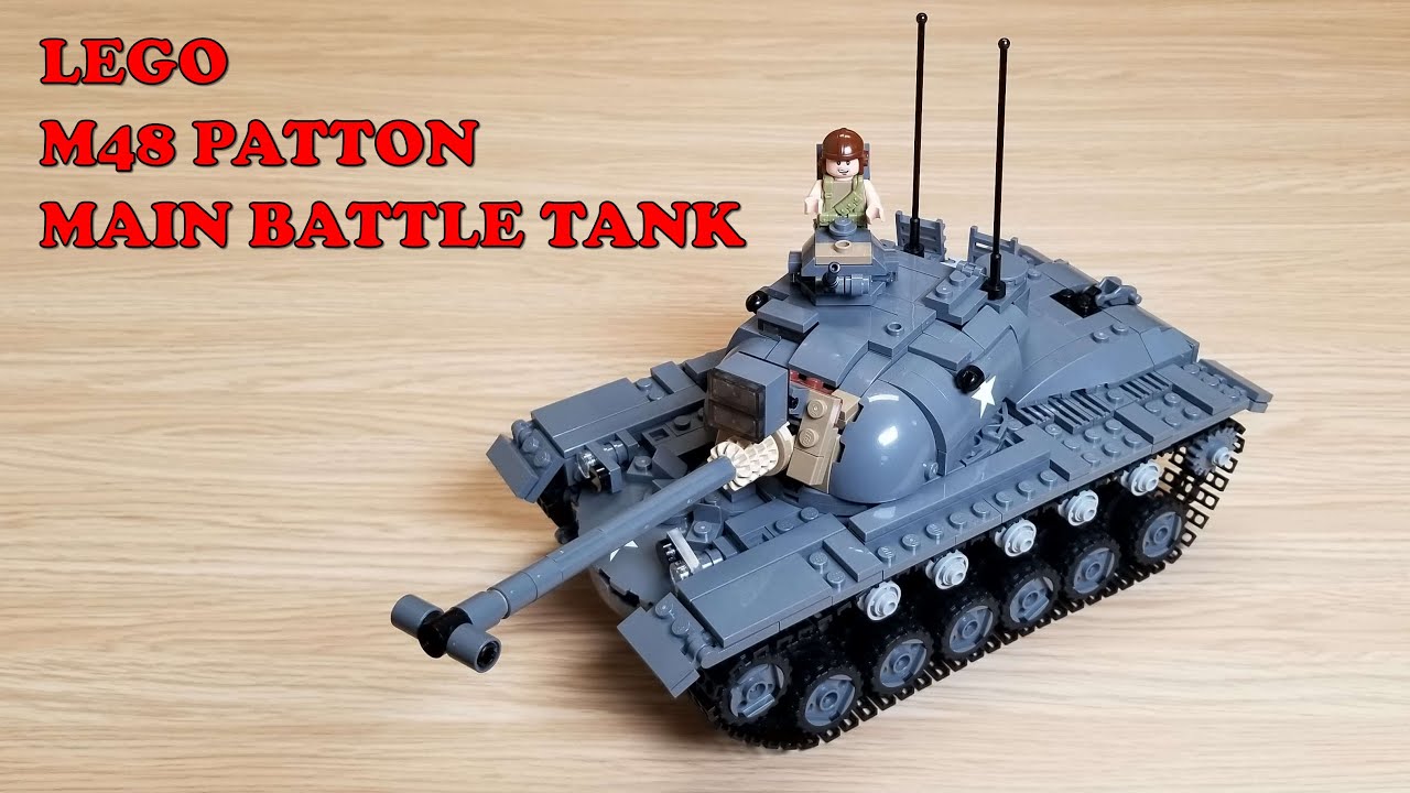 BRICKMANIA CUSTOM LEGO M48 PATTON MAIN BATTLE TANK, SPEED BUILD & REVIEW
