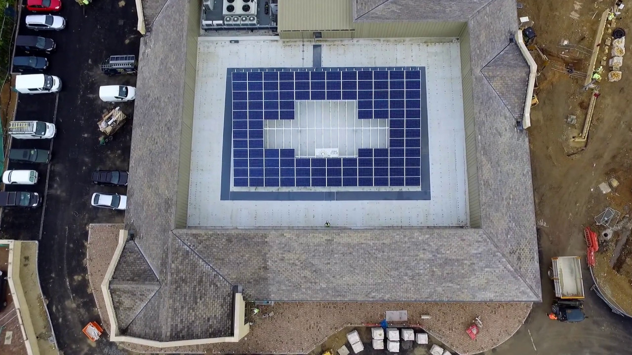 Bespoke PV system on new build COOP supermarket by Oxford Solar PV