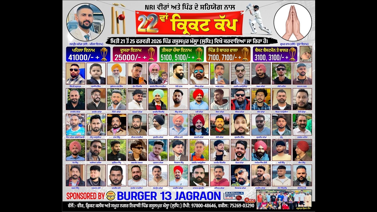 Pind Rasulpur Mallan (Ludhiana) Ek Bahro Cricket Cup 2nd Day