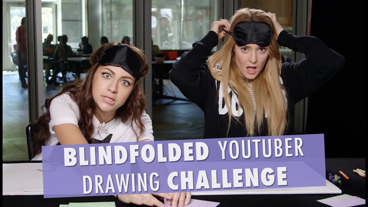 BLINDFOLDED YOUTUBER DRAWINGS  w/ ANDREA RUSSETT // Grace Helbig