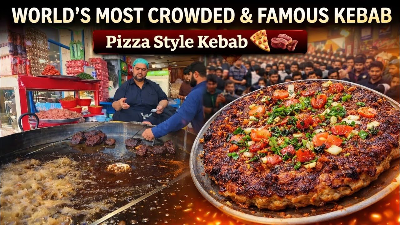 Afghan Most Crowded Chapli Kebab 😱 | World’s Most Famous Kebab | Pizza Kebab | Kabul Foods