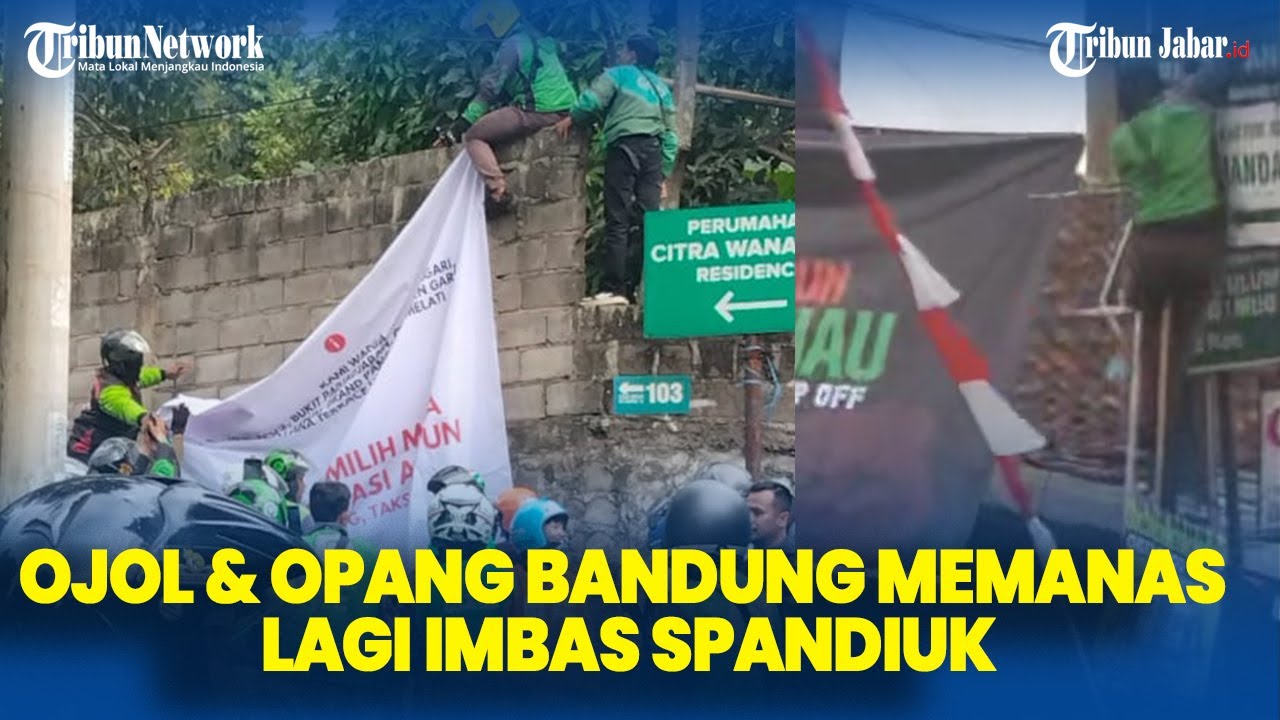 RUDET! Ojol & Opang Pasir Impun Bandung Memanas Lagi Imbas Spanduk Bebas Pilih Transportasi Dicabut
