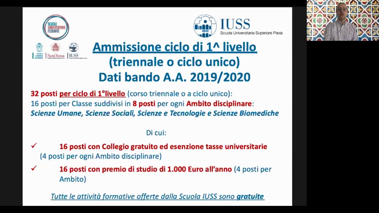 [Porte Aperte Virtuale 20-21-22 maggio 2020] Come si diventa Allievi IUSS